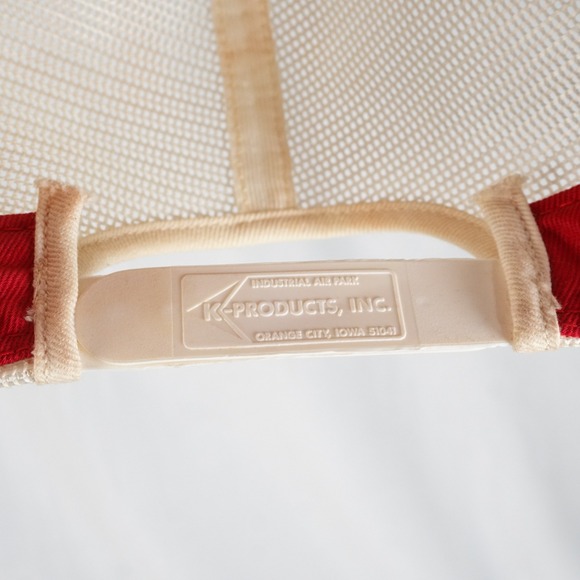 Vintage K-Products Inc. Red Trucker Hat Mesh Baseball Cap Snapback Iowa Made - Picture 5 of 5